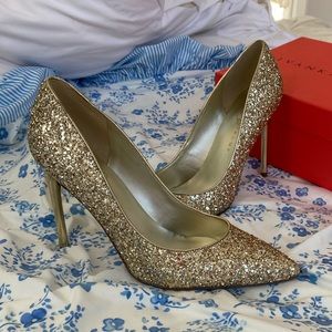 Gold Sparkle Ivanka Trump Heels